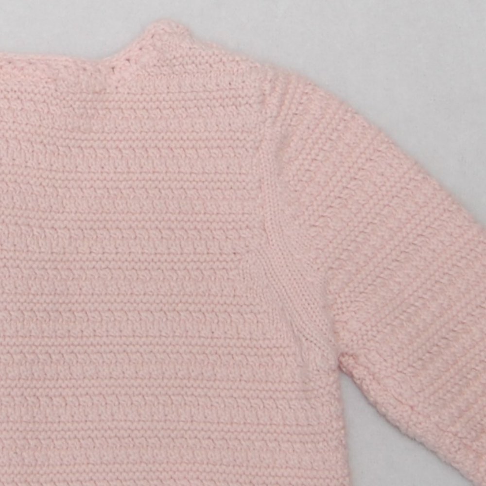 Lullaby Club Girls Infant 9M, Blush Pink, Cotton, Button Down Knit Cardigan - Picture 5 of 8